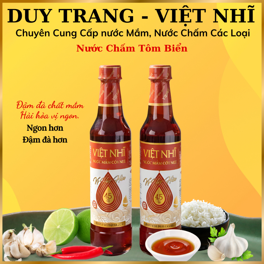 Combo 2 Chai Nước Mắm Cốt Nhĩ  Việt Nhĩ 45%  500ml/Chai Đậm Đà Tinh Hoa Cá Cơm Nấu Chấm Đều Ngon - Chai Nhựa