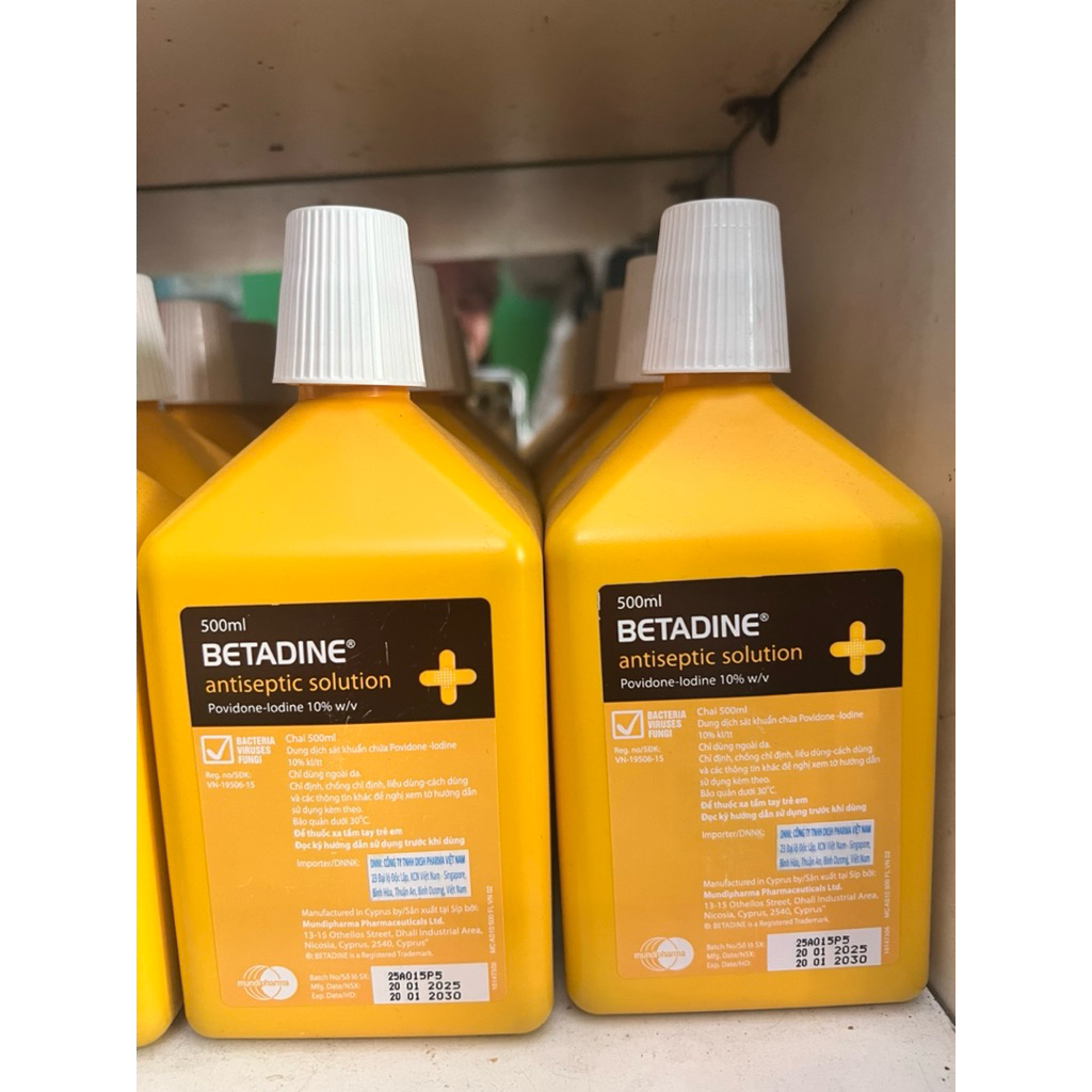 Dung dịch sát khuẩn Betadine 500ml - dung dịch sát khuẩn y tế 500ml Betadin