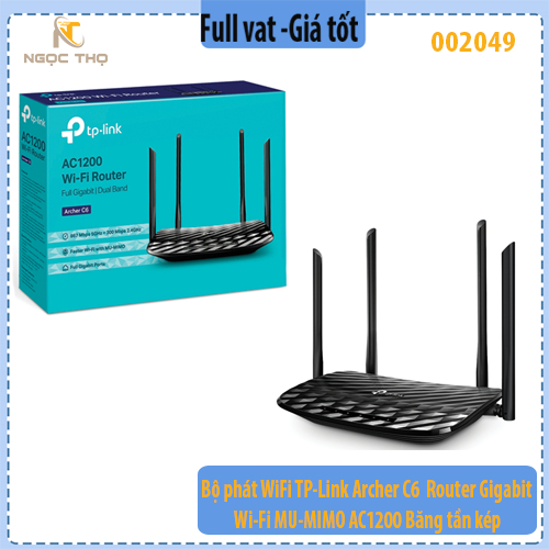 Bộ phát WiFi TP-Link Archer C6 – Router Gigabit Wi-Fi MU-MIMO AC1200 – Băng tần kép – Chính hãng Ful