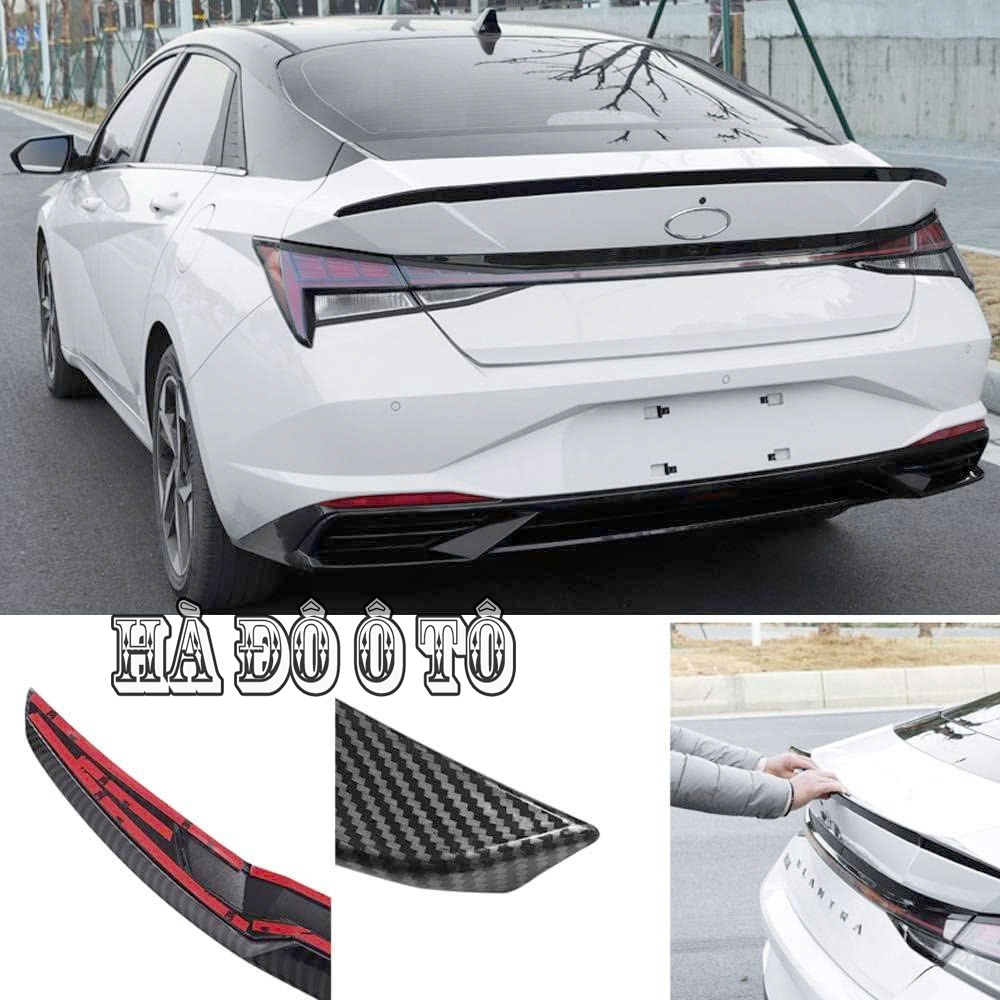 Đuôi Gió Liền Cốp Elantra 2022 2023 2024 2025 ( Cacbon ) - Cánh Gió Phía Sau Hyundai Elantra
