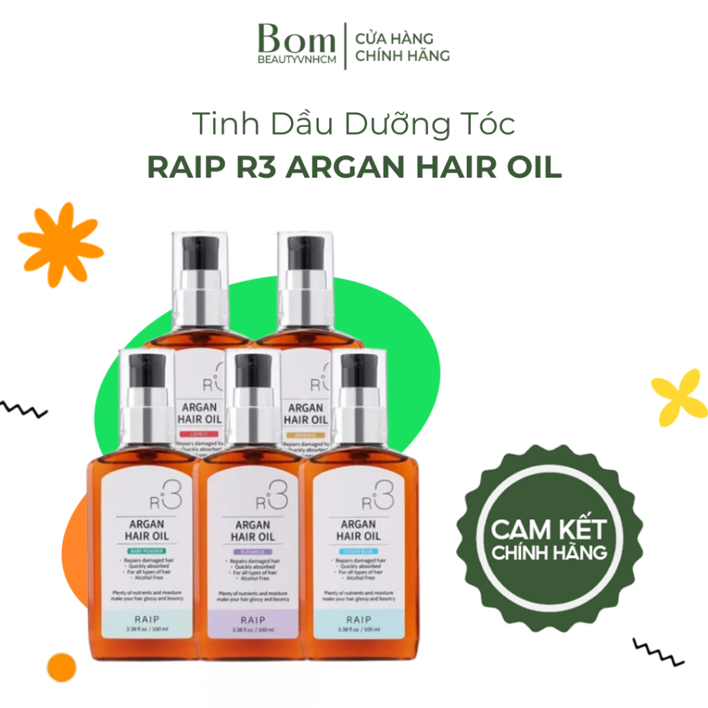 Dầu Serum Dưỡng Tóc Raip R3 Argan Hair Oil 100ml Phục Hồi Tóc Hư Tổn