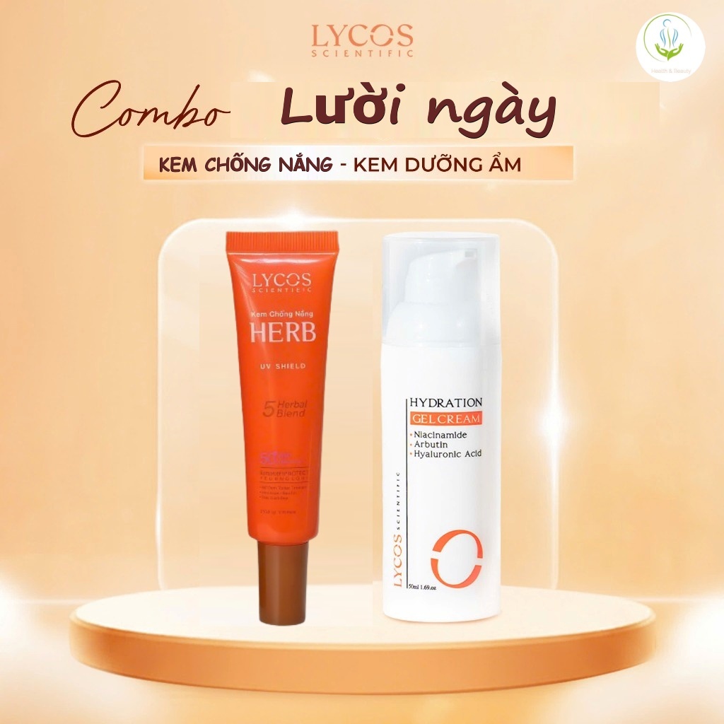 Combo LYCOS "Lười ngày" (Kem Chống nắng – Gel Cấp Ẩm) Dưỡng ẩm chống nắng toàn diện