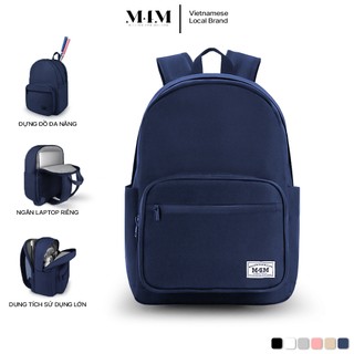  Balo đi học nam nữ M4M NEW BASIC Backpack BM002 Cặp sách chống nước nhiều ngăn đựng laptop 15.6 inch 