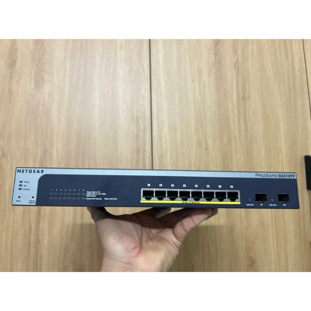 Switch Netgear GS510TP / GC510P  8 Port PoE+ + 2 SFP  Hàng đã qua sử dụng còn đẹp
