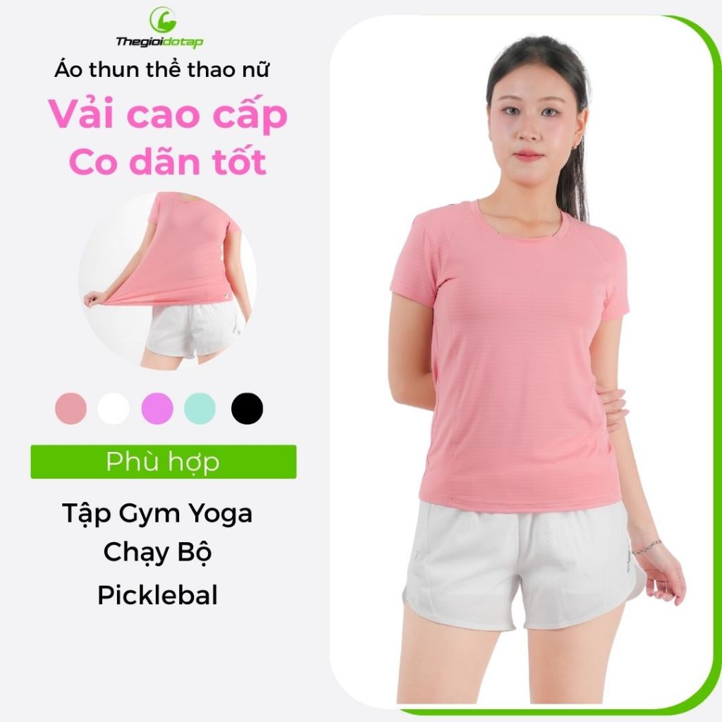 Áo Thun Nữ Thể Thao ICADO HT105 Áo Tập Yoga Tennis Vải Thấm Hút Mồ Hôi, Thoáng Khí thegioidotap