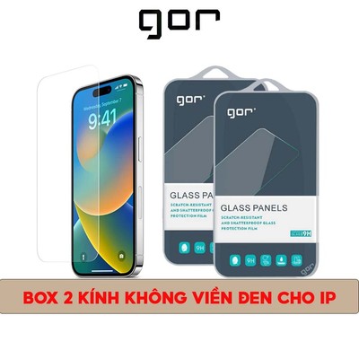 Kính Cường Lực Chính Hãng GOR Trong Suốt Không Viền Đen Dùng Cho Các Dùng Máy IP11-16Plus-Pro-Promax-Không Full Màn Hình
