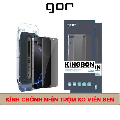 Kính Cường Lực Tự Dán GOR Chống Nhìn Trộm 360 Độ Không Viền Đen Có Khung Tự Dán Dùng Cho Ip 13 ->16