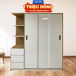  Tủ Quần Áo Nhựa Đài Loan BẢO LAM - Cánh Cửa Lùa Kèm Hộc Kéo Tiện Lợi Ngang 1m63 x 1m8 x 45cm. 