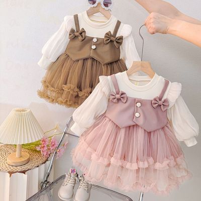 Váy Công Chúa Phối Yếm Gile Xếp Tầng Cho Bé Gái 1-5 Tuổi MINTSCLOSET Quảng Châu - GV0383