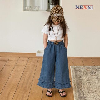  Quần Jean Bé Gái Nexxi Ống Suông Bèo Lai 2 Tầng Hottrend  – Chất Jean Bò Giấy Mềm Lưng Thun Thoải Mái 