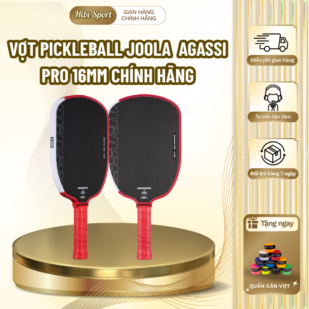 Vợt Pickleball Joola Agassi Pro 16mm Chính Hãng –  Độ Xoáy Tốt, Trợ Lực Mạnh