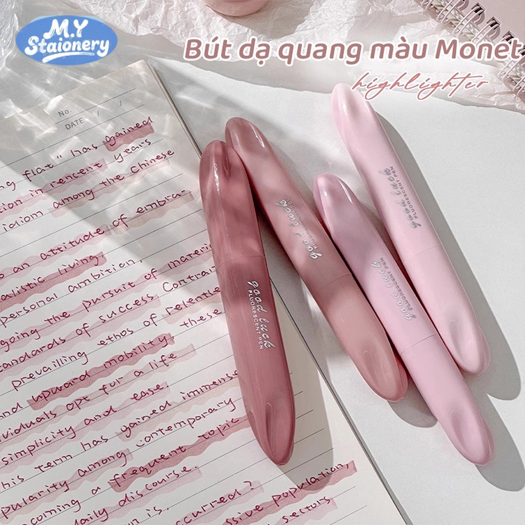 M.Y Set 4 cái màu Morandi Bút huỳnh quang nhiều màu sắc bảo vệ mắt，Bút cho học sinh