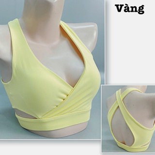   Chất Đẹp  Áo Bra Tập Gym Cut Eo Đắp Chéo Trước Ngực Hở Lưng Siêu Sexy 