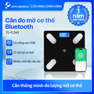 Lepu Cân Điện Tử Đo Cân Nặng và Chất Thành Phần Cơ Thể Thông Minh Bluetooth Sạc USB Phân Tích 17 Chỉ Số Cơ Thể TS-549