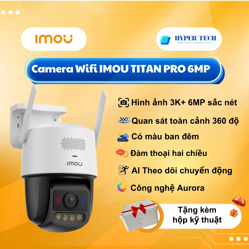 Camera Wifi ngoài trời IMOU TITAN PRO IPC-U7LP-6V0NE 6MP 3K+, đàm thoại 2 chiều, có màu ban đêm