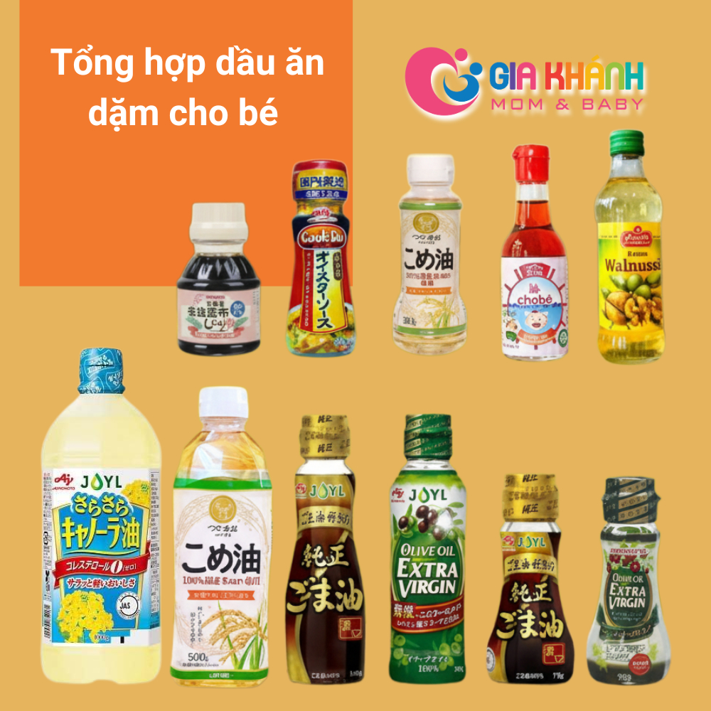 Dầu Ăn Dặm Nguyên Chất Nhật Bản Cho Bé (Dầu Óc Chó, Dầu Gạo, Dầu Olive, Dầu Mè , Dầu Hoa Cải )