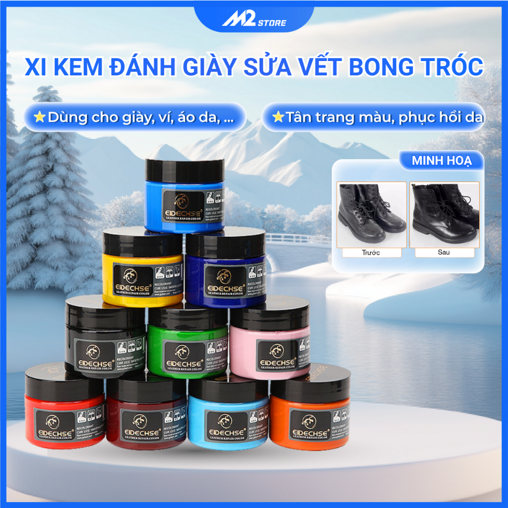  Xi kem đánh giày chuyên sửa chữa vết bong tróc cho túi ví áo da EIDECHSE  50ml   XDG08  