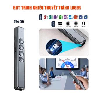 Bút trình chiếu S16 SE bút thuyết trình Powerpoint Laser điều khiển từ xa 100M kết nối USB pin sạc