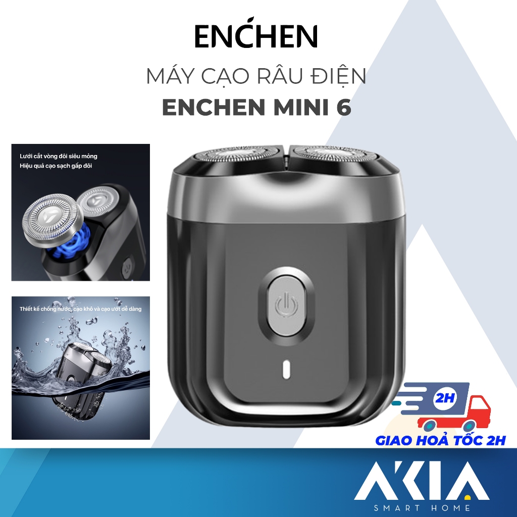 Máy cạo râu Enchen Mini 6 lưỡi dao kép mỏng, chống nước IPX7, pin sạc - BH 12 tháng