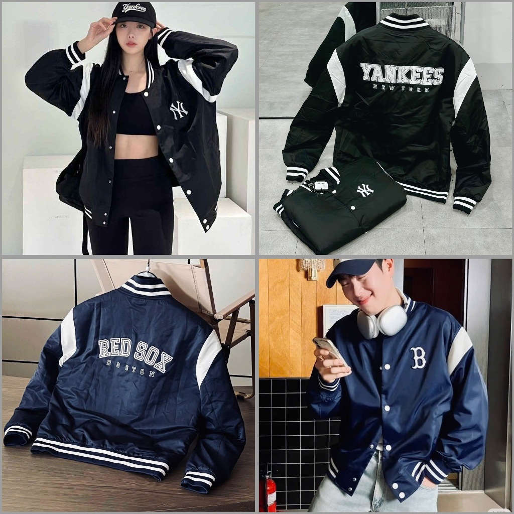 [CHÍNH HÃNG] Áo Khoác BOMBERS NEW ERA x MLB NEW YORK YANKEES JUMPER ĐEN 14112336 * ÁO VARSITY BOMBER