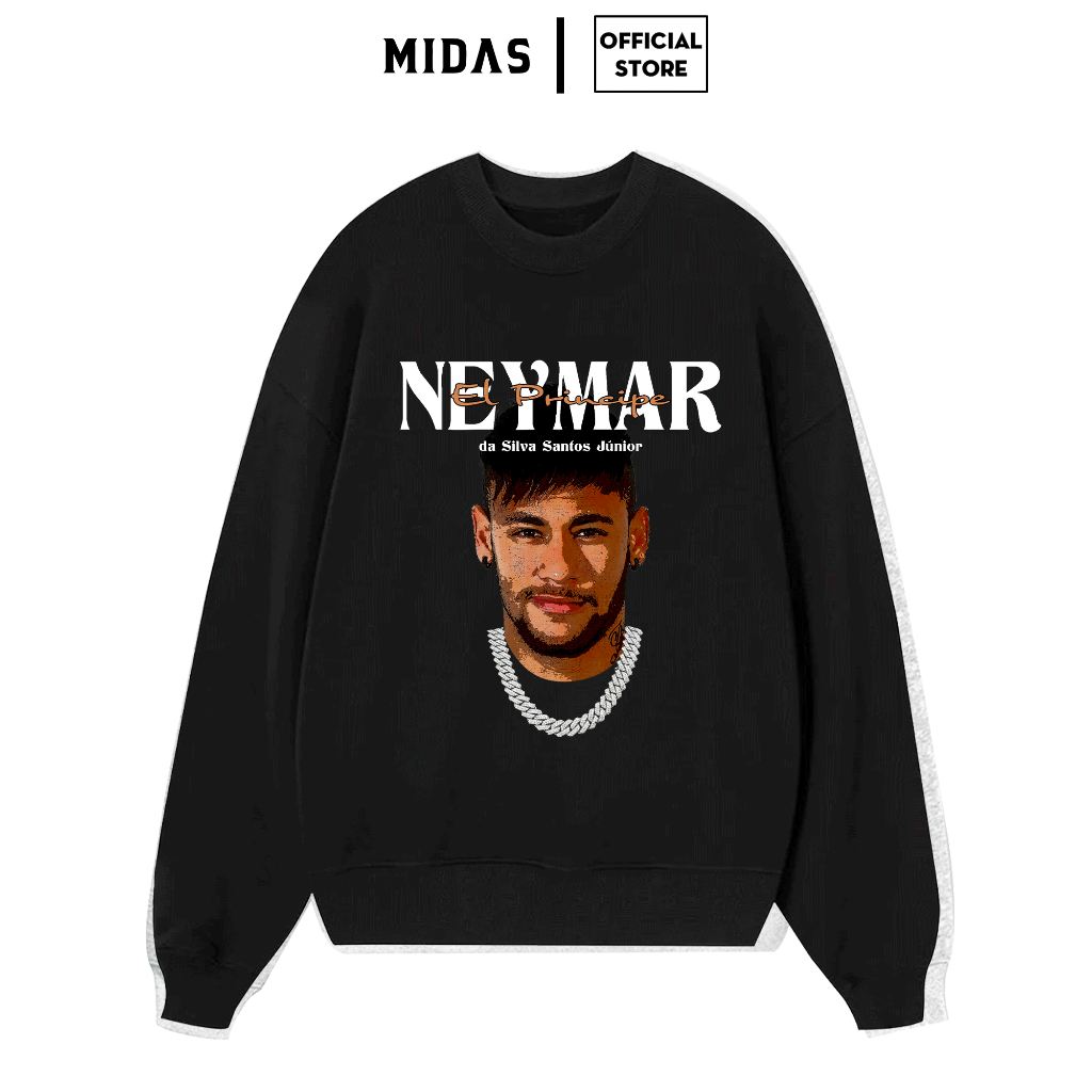 Áo Sweater Neymar, Áo Nỉ Neymar Chất Liệu Nỉ Bông 350 GSM Dày Dặn, Form Regular Dễ Mặc