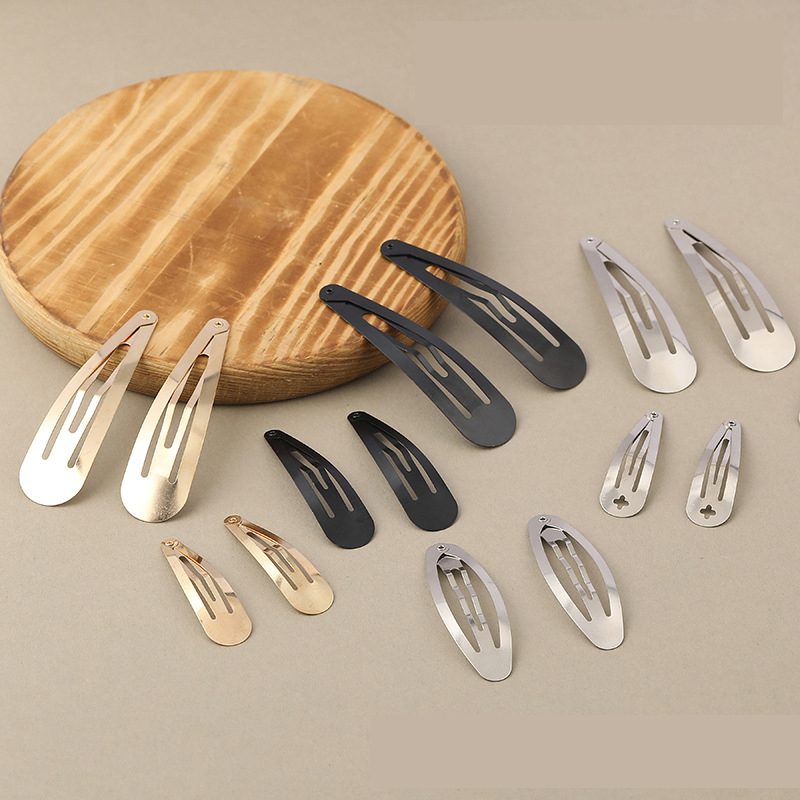 Set 10 Phôi Kẹp Tóc Giọt Nước, Mỏ Vịt Màu Bạc Làm Kẹp Tóc Thủ Công Từ Kẽm Nhung Len Sợi Cotton