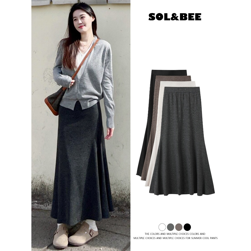 Chân váy midi dáng dài, đuôi cá chất Nhung tăm lông thỏ, Chân váy len thun dài co giãn công sở | BigBuy360 - bigbuy360.vn