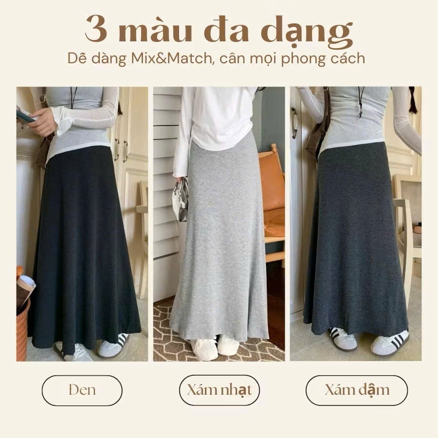 Chân váy midi dáng dài, đuôi cá chất Nhung tăm lông thỏ, Chân váy len thun dài co giãn công sở | BigBuy360 - bigbuy360.vn