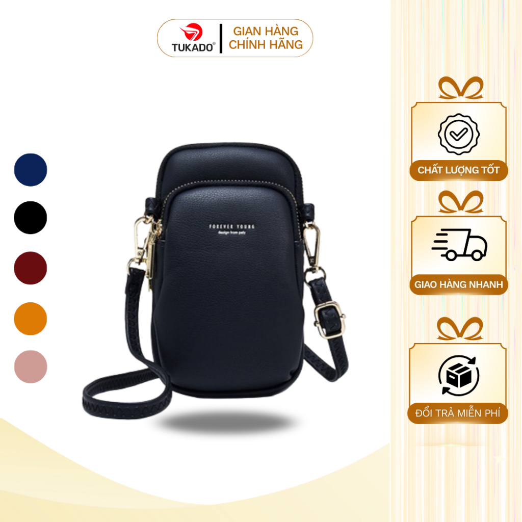Túi Đeo Chéo Nữ Đựng Điện Thoại PIERRE LOUES Da Mềm Nhiều Ngăn Tiện Dụng Chất Cực Đẹp PL02 - Tukado