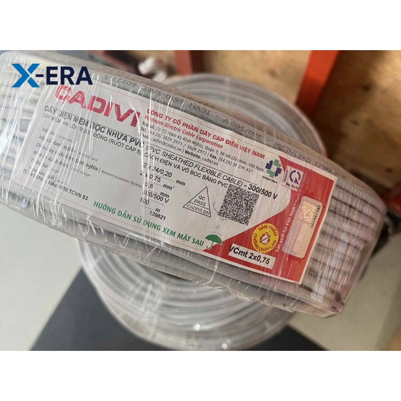 Dây điện Đôi VCmt 2x0.75 (2x24/0.2) -300/500v Cadivi