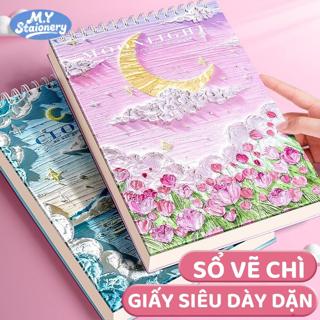 Sổ Tay Vẽ Phác Thảo Khổ Vẽ Màu Nước 160GSM 60tờ MUYUAN-Giấy siêu dày dặn