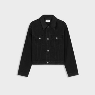  GIAN SAIGON – Áo Khoác Jeans Cổ Da Lộn – Suede Collar Cropped Jacket – Màu Đen 
