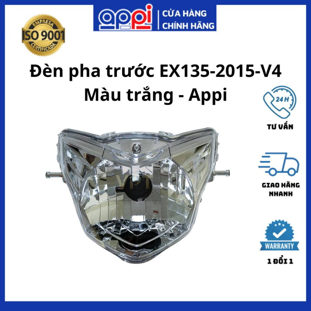Đèn pha Yamaha Ex135 2013-2015 | Choá đèn LC135 V4 bóng H4 - [55D] chính hãng APPi