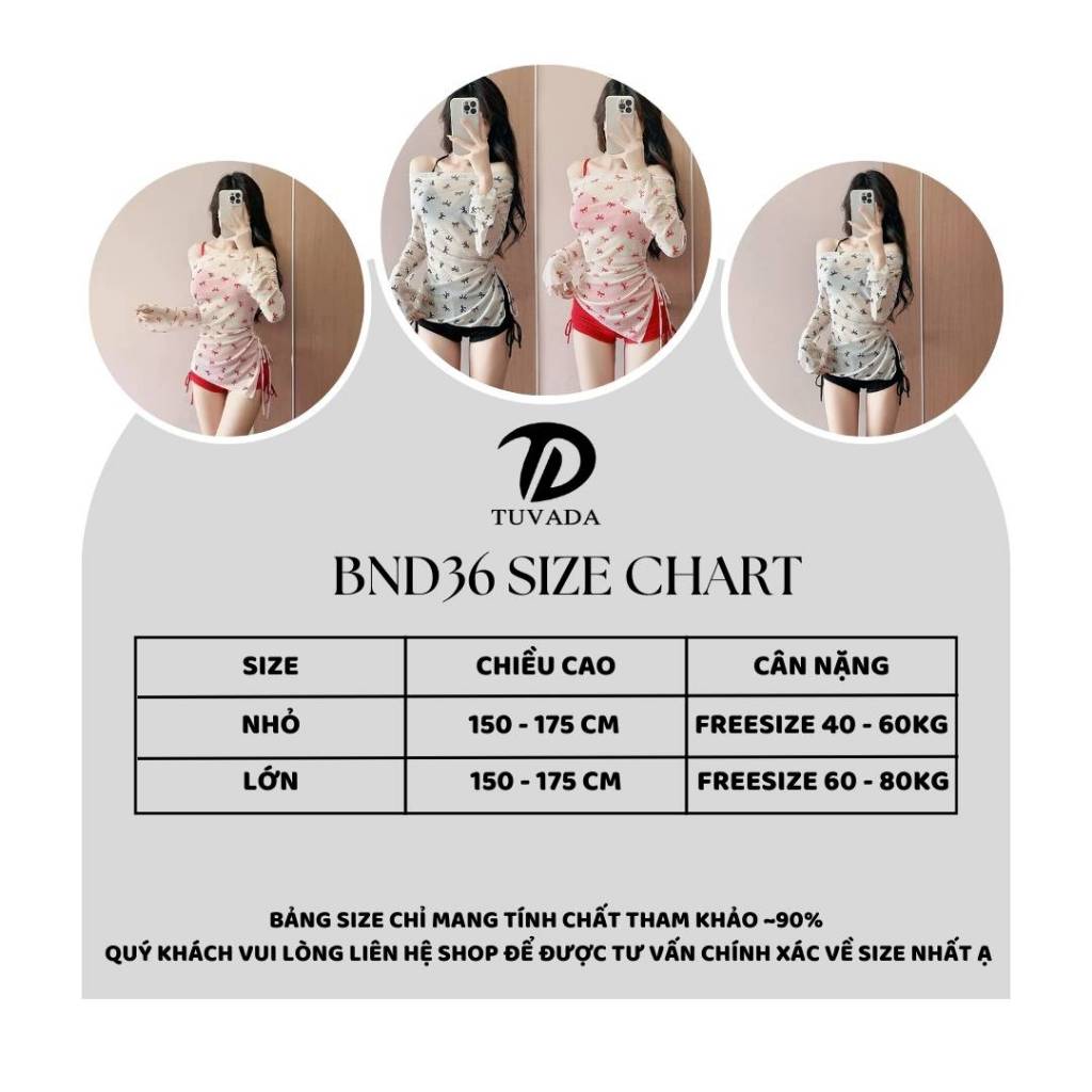 Set đồ bơi nữ họa tiết Tuvada xinh xắn, bikini 2 mảnh kèm áo choàng, bộ đồ đi biển bigsize - BND36 | BigBuy360 - bigbuy360.vn