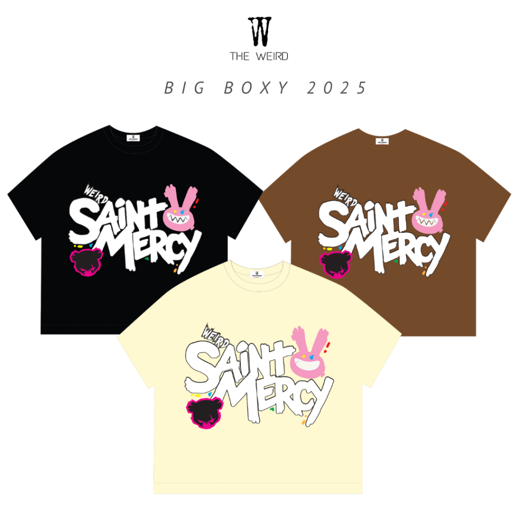 LOCAL BRAND Áo thun The Weird Phong Cách Unisex Form BOXY ATK1342