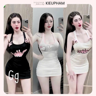 ĐẦM BODY BA LỖ ĐÍNH TAG THỎ DÁNG NGẮN SEXY