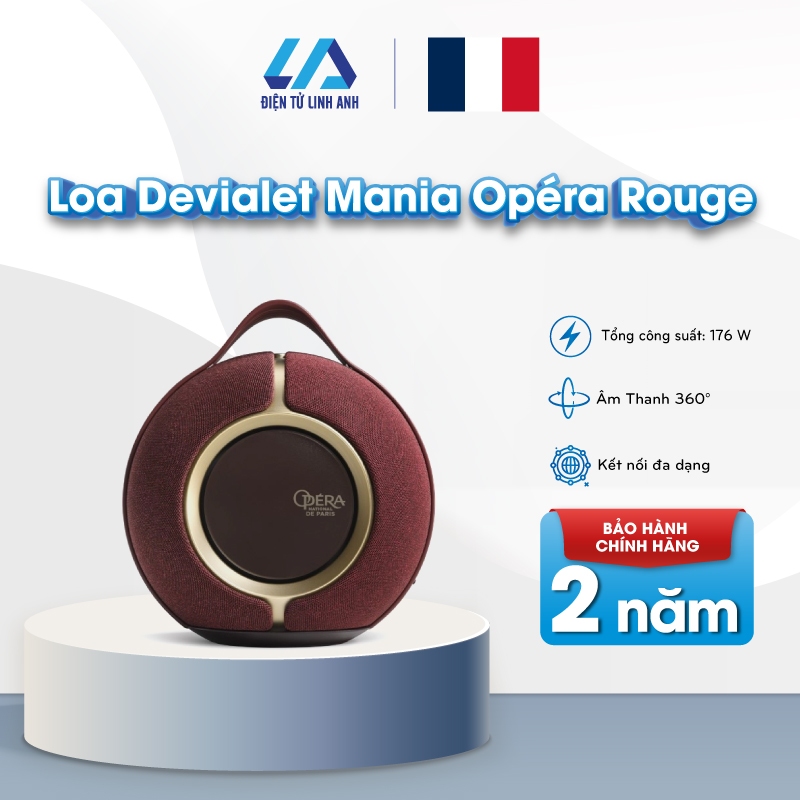 Loa Devialet Mania Opéra Rouge – Phiên Bản Giới Hạn Đỏ – Âm Thanh 360° Hàng Chính Hãng, Linh Anh Aud