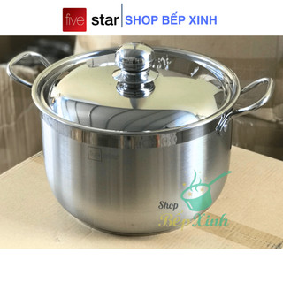 Nồi luộc gà 3 đáy bếp từ inox 430 FiveStar Standard size 32cm dung tích 15 lít , tặng 1 muỗng canh - hàng chính hãng