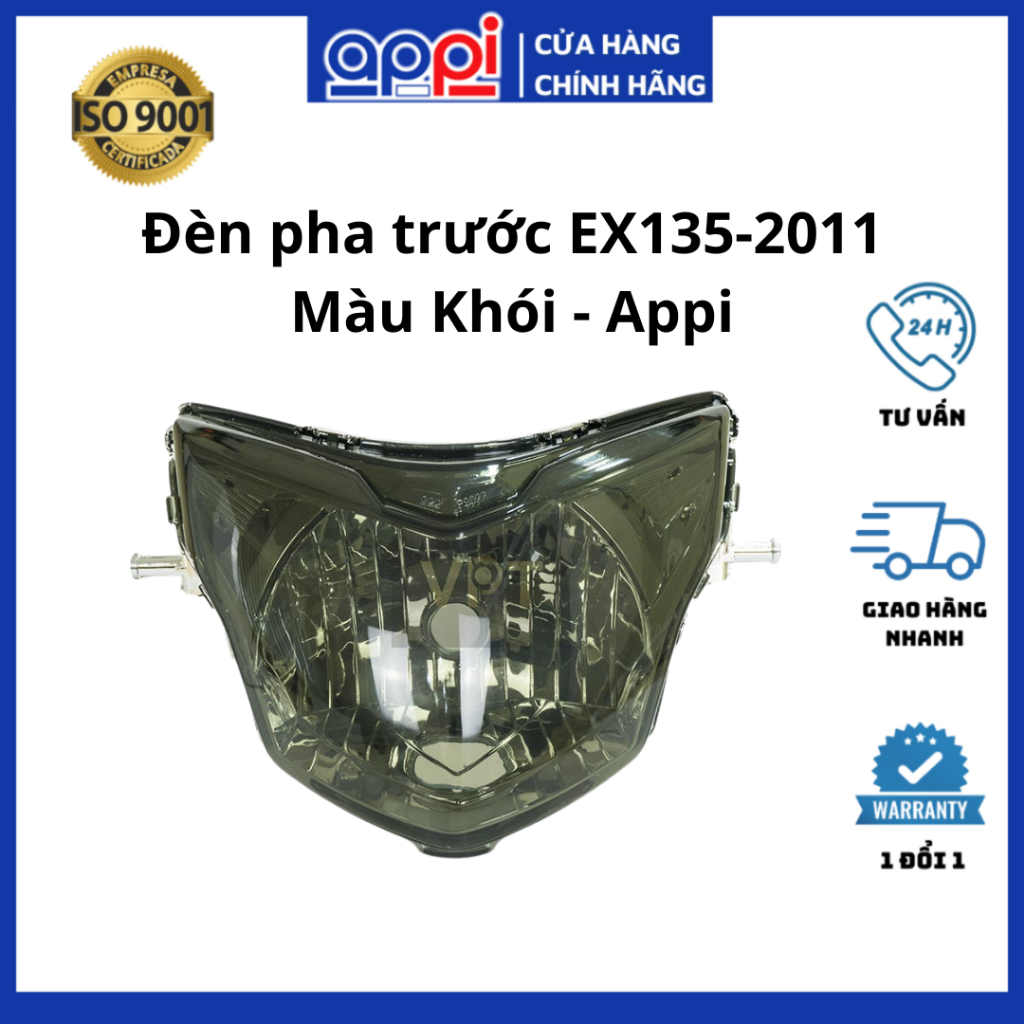 Đèn pha Exciter 135-2011 | Choá đèn LC135 II-2011 khói M5 không chân bóng chính hãng Malaysia 50C