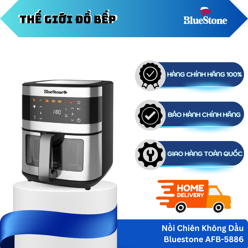 Nồi Chiên Không Dầu BlueStone AFB-5886 9L – Hợp Kim Nhôm Phủ Chống Dính – Rapid Air – TGB
