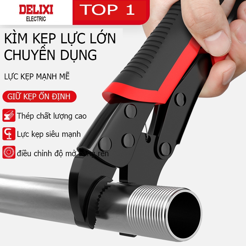 Kìm Chết Delixi 7/9/10 Inch Công Nghiệp | Lực Kẹp Mạnh Mẽ, Cố Định Ổn Định | Mỏ Nhọn/Tròn/Thẳng Chuy