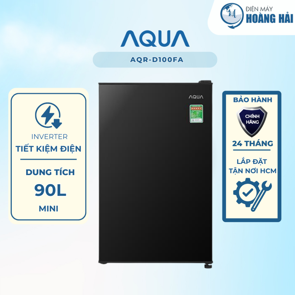 AQR-D100FA (BS) Tủ lạnh mini Aqua 90 lít AQR-D100FA (BS) màu đen, tiết kiệm điện, sinh viên