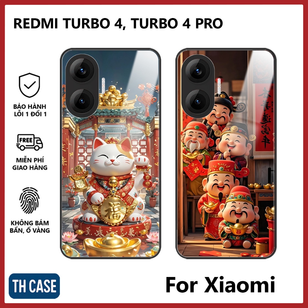 Ốp lưng XIAOMI REDMI TURBO 4 PRO mẫu Mèo Thần Tài may mắn tài lộc sang trọng chống bẩn có bảo vệ cam