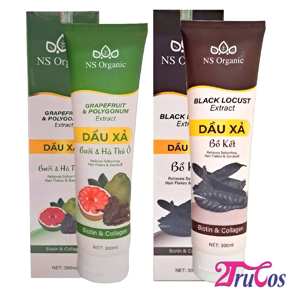 Dầu xả thảo mộc NS Organic Herbal Conditioner 300ml (Bồ Kết Bưởi Hà Thủ Ô, đen mượt dày tóc) 2Trucos