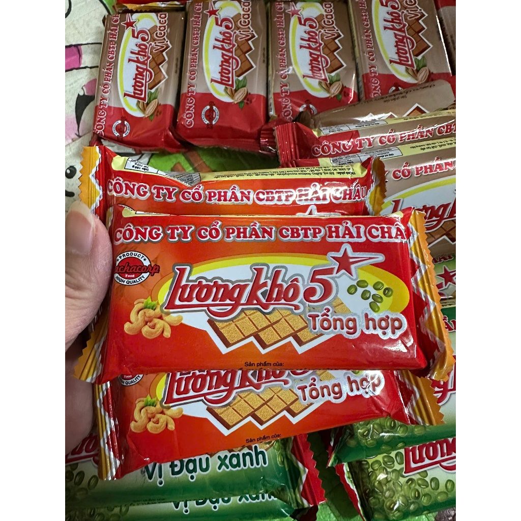 giá sỉ lương khô Hải châu 50 gói 5 sao, mix 3 vị