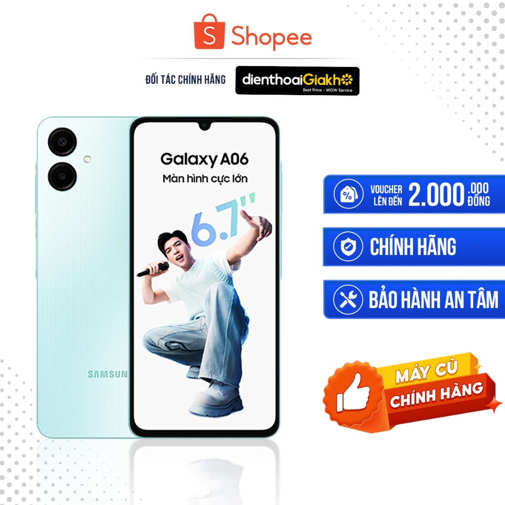 [Máy Cũ] Điện Thoại Samsung Galaxy A06 (4GB/128GB) Chính Hãng, Bảo Hành 6 Tháng