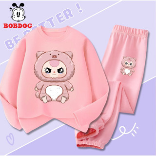  Bộ đồ thu đông dài tay bé gái BOBDOG quần áo chất thun cotton mềm mịn in hình BABY THREE TW- KS141 