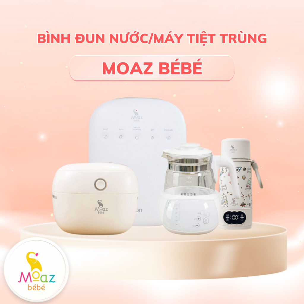 Bình Đun Nước Đa Năng Moaz Bébé +Máy Tiệt Trùng UV Moaz Bébé (MB-002/MB-058/MB-072/MB-045)