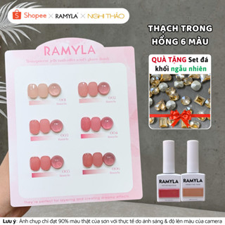  Set sơn gel thạch trong hồng RAMYLA 6 màu NGHI THẢO 