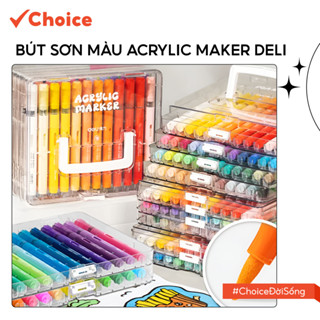   Choice  Bút Sơn Màu Acrylic Maker Deli LS1-2100-1071 Dạng Roller Hộp Nhựa 24 36 48 